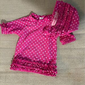 Pink Polka Dot Ruffle Butts swim suit